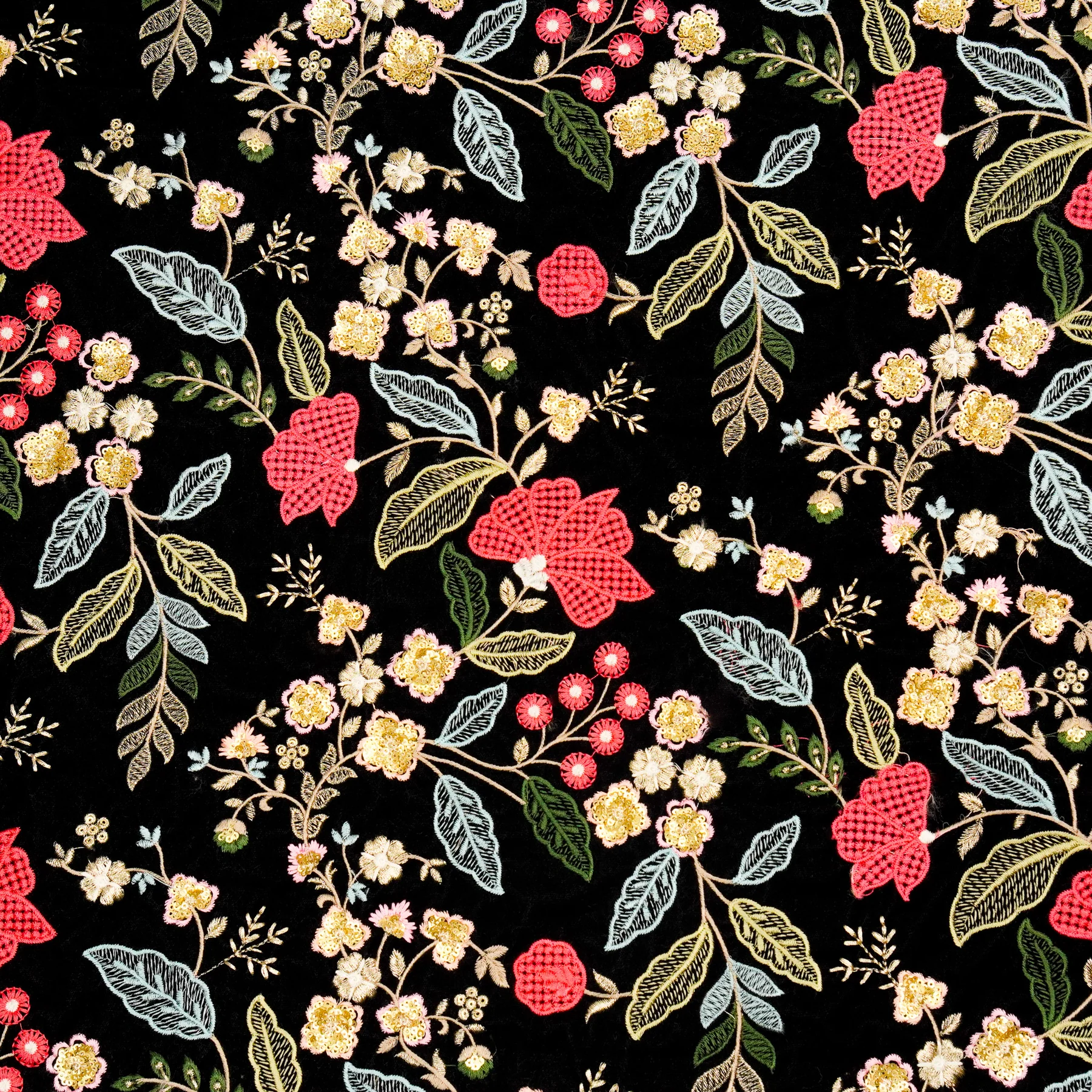 Velvet Embroidery Fabric